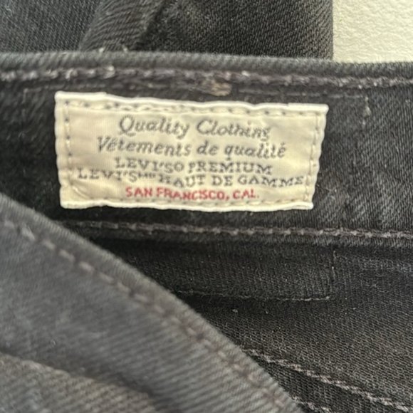 Levi’s Black Distressed Wedgie Straight Leg Jeans Size 28 - Picture 9 of 13